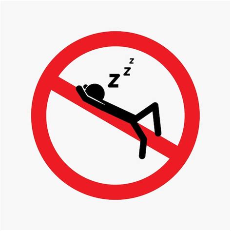 Premium Vector No Sleeping Warning Sign