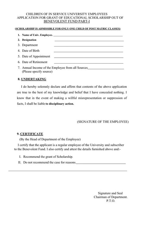 Benevolent Fund Form UVAS