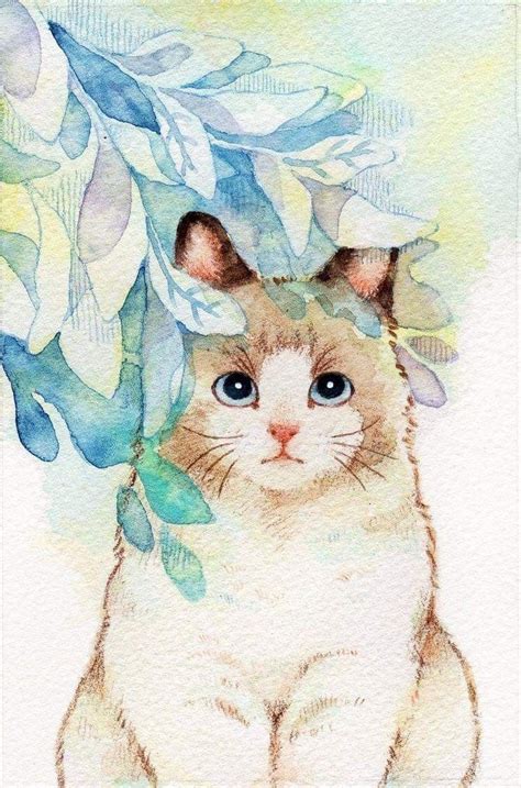 Pin De Elaine Tinti Em Gatos Ilustra O De Aquarela Arte Em Aquarela