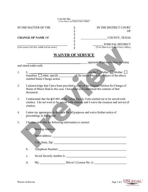 Harris Texas Waiver Of Service US Legal Forms