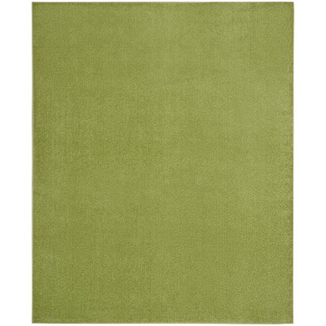 Nourison Essentials 9 ft. x 12 ft. Green Solid Contemporary Indoor ...