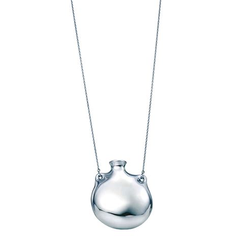 Elsa Peretti white gold Bottle pendant necklace