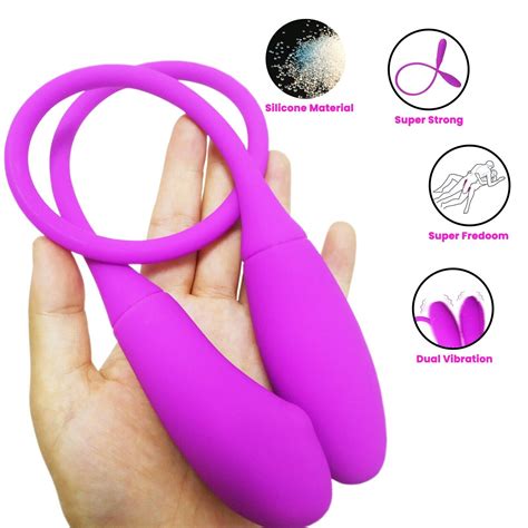 Anal Clit Dual Vibrator G Spot Dildo Double Head Adult Sex Toy Massager