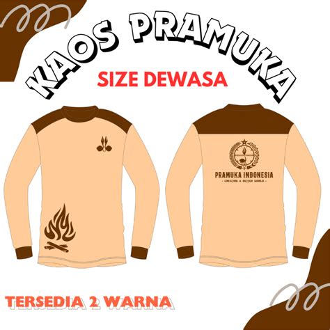 jual bisa  kaos lapangan baju pramuka pakaian pdl sablon pramuka