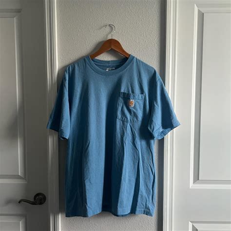 Carhartt Mens Blue T Shirt Depop