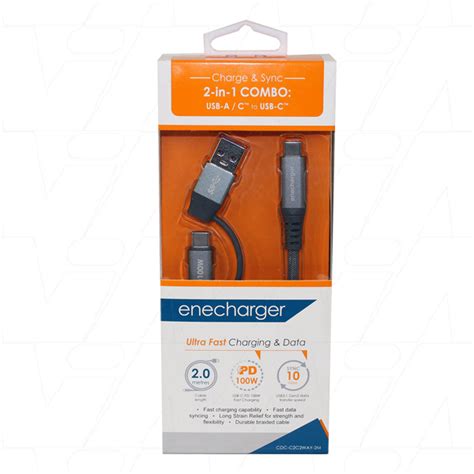 Enecharger CDC C2C2WAY 2M Enecharger Premium Charge Sync Cable From