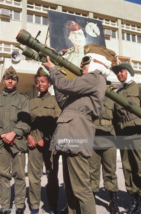 A Group Of Libyan Soldiers Hold A Rocket Launcher Libya 1960 Rgettypics