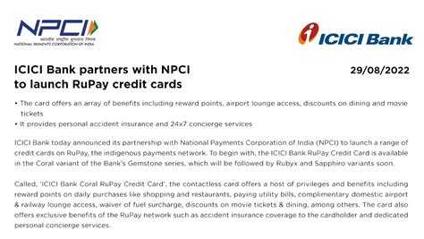 NPCI On Twitter We Are Pleased To Announce The Launch Of ICICI Bank