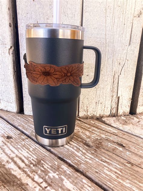 Yeti 25 Oz Leather Cup Sleeve Wrap Leather Tumbler Sleeve Cup Not