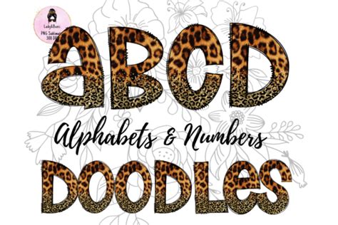 Glitter Leopard Alphabets Numbers Png Graphic By Ladyandbuns Creative