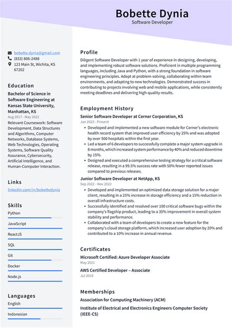 Tesla Software Developer Resume Examples Resumecat