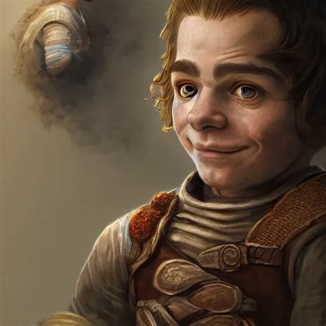 Realistic Portrait Of A Halfling Male Happy Bard Stable Diffusion