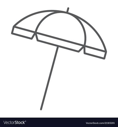 Beach Umbrella Thin Line Icon Travel And Parasol Vector Image