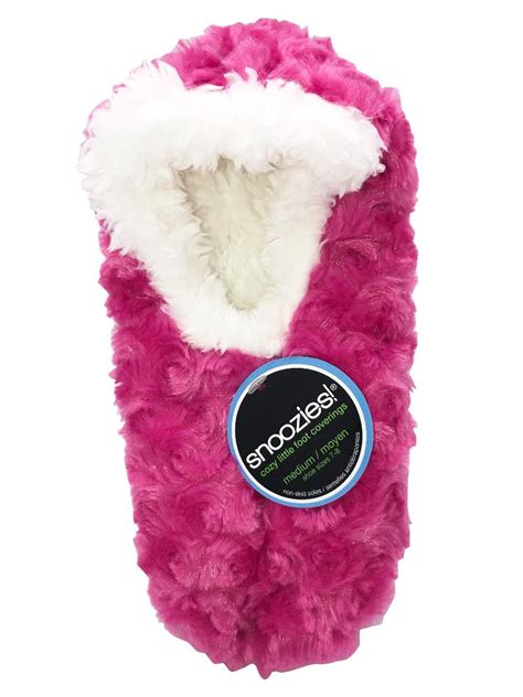 Snoozies Fuzzy Slippers Pink Big Apple Canada