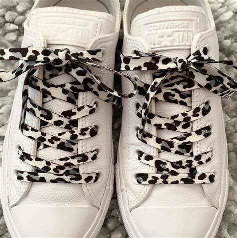 Snow Leopard Animal Print Flat Trainer Shoelaces