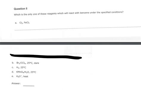 Solved Question 5 Which Is The Only One Of These Reagents