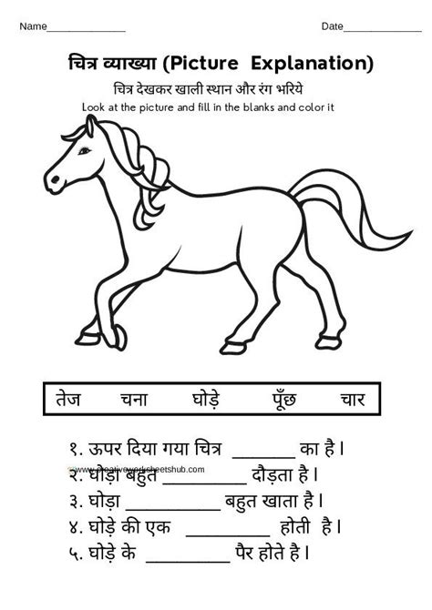 Picture Explanation/Chitra Varnan for class 2 in Hindi pdf - creativeworksheetshub