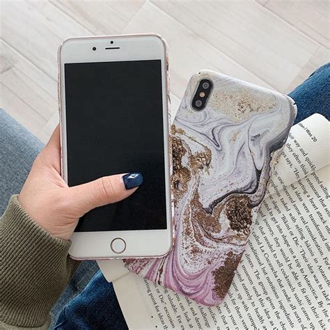 Fashion Gradient Marble Phone Case For Iphone 7 8 X Xr Xs Max 6 6s 7 8