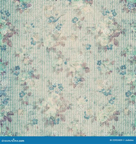 Blue Floral Shabby Chic Vintage Scrapbook Paper Royalty Free Stock ...