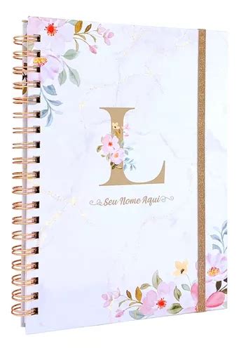 Caderno Personalizado Grande Fls Mat Ria Capa Iniciais