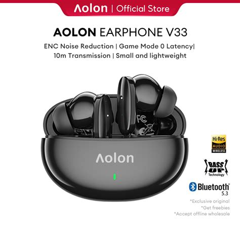 Aolon V33 Tws Wireless Earphone Bluetooth 53 Headphones Waterproof