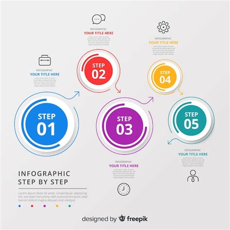 Infográfico Colorido Passos Modelo Design Plano Vetor Grátis