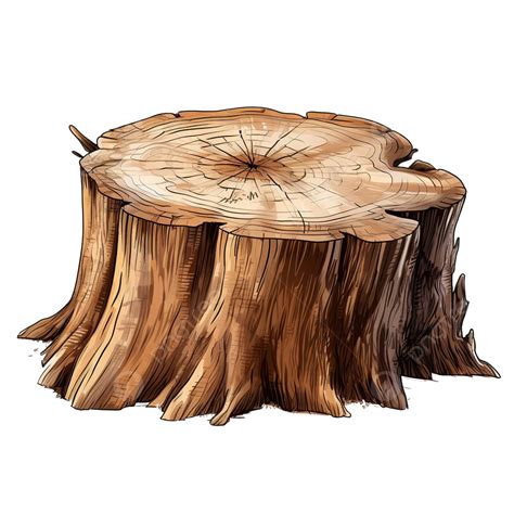 Isolated Tree Stump Free Png Ai Generative Isolated Tree Stump White