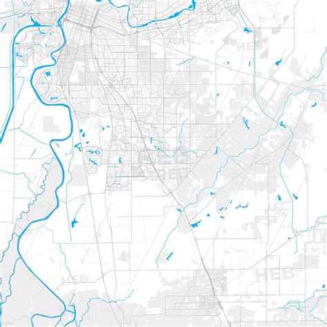 Rich Detailed Vector Map Of Elk Grove California Usa Hebstreits