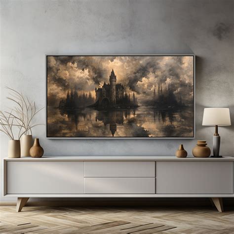 Gothic Frame Tv Art Hisense Canvastv Moody Medieval Castle Digital