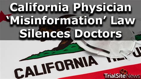 California Physician ‘misinformation Law Goes Into Effect—doctors Be Careful What You