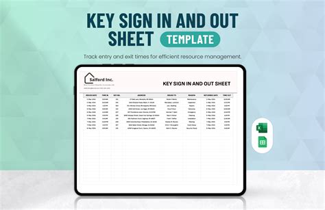 Key Sign in And Out Sheet Template in Excel, Google Sheets - Download | Template.net