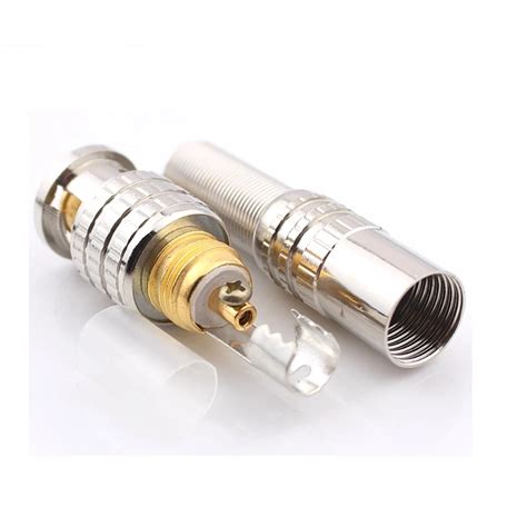 Conector De V Deo Bnc Mola Parafuso Dourado Cftv Circuito