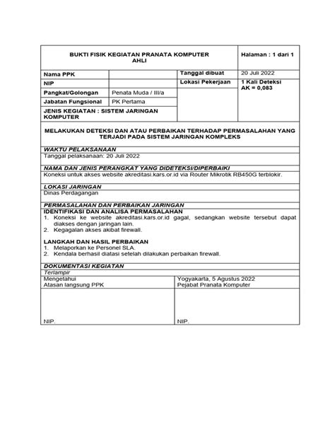 Bukti Fisik Kegiatan Pranata Komputer Pdf