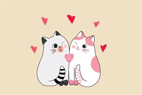 Cats Love Clipart Graphic By Doodleism Creative Fabrica