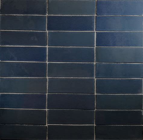 Stacked Handmade Subway Tiles In Aegean Blue By Lilywork Artisan Tile