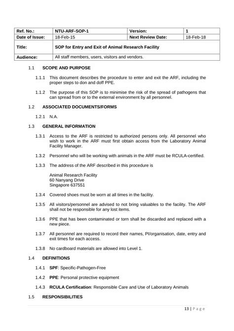 Pdf Standard Operating Procedures Version 1 Arf Sop Manualv3pdf