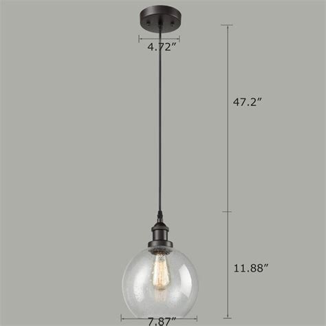 Claxy Glass Light Oil Rubbed Bronze Industrial Clear Glass Globe Mini Pendant Light In The