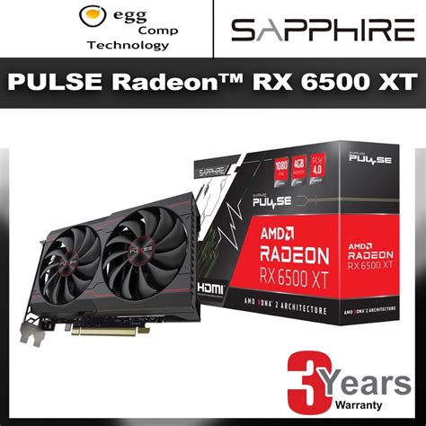 Sapphire Rx 6500 Xt Pulse Gaming Oc 4gb Gddr6 Amd Ati Rx6500xt Radeon Rx6500 Xt 4g Graphic Card