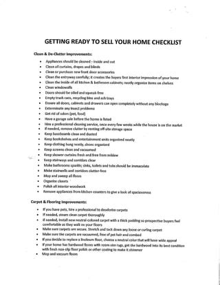 Getting Your Home Ready To Sell Checklist PDF