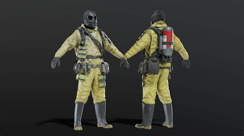 HAZMAT NBC Suit Rigged - 3D Model by Albin