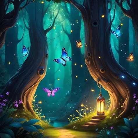 Premium Photo Fairy Tale Comic Backdrop Featuring An Enchanted Forest