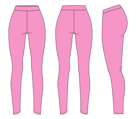 Slim Fit Leggings Technical Fashion Flat Sketch Vector Illustration