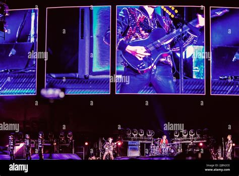 Muse Band Perform Live On Stage During Their Simulation Theory Tour At