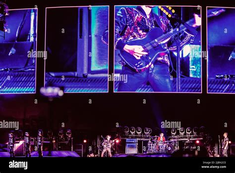 Muse band perform live on stage during their Simulation Theory tour at Olimpico stadium in Rome ...