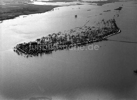 Wesel Aus Der Vogelperspektive Uferbereiche Mit Durch Hochwasser