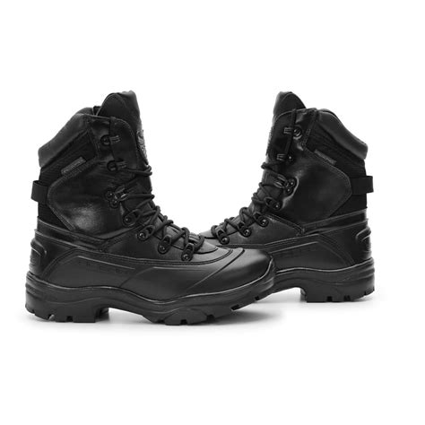 Bota Militar Acero Couro Tiger Pr Preto Brilhante T Tico Militar