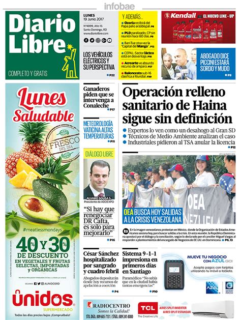 Diario Libre República Dominicana Lunes 19 De Junio De 2017 Infobae