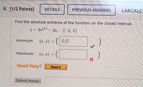 Solved Points Details Previous Answers Larcalc Find Chegg