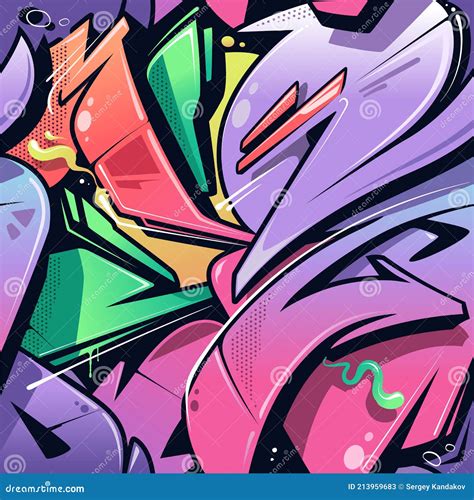 Wild Style Graffiti Seamless Pattern Stock Vector Illustration Of