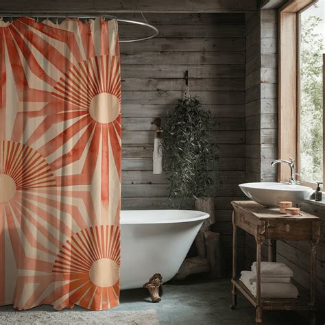 Mid Century Modern Shower Curtain Shower Curtain Boho Cute Shower